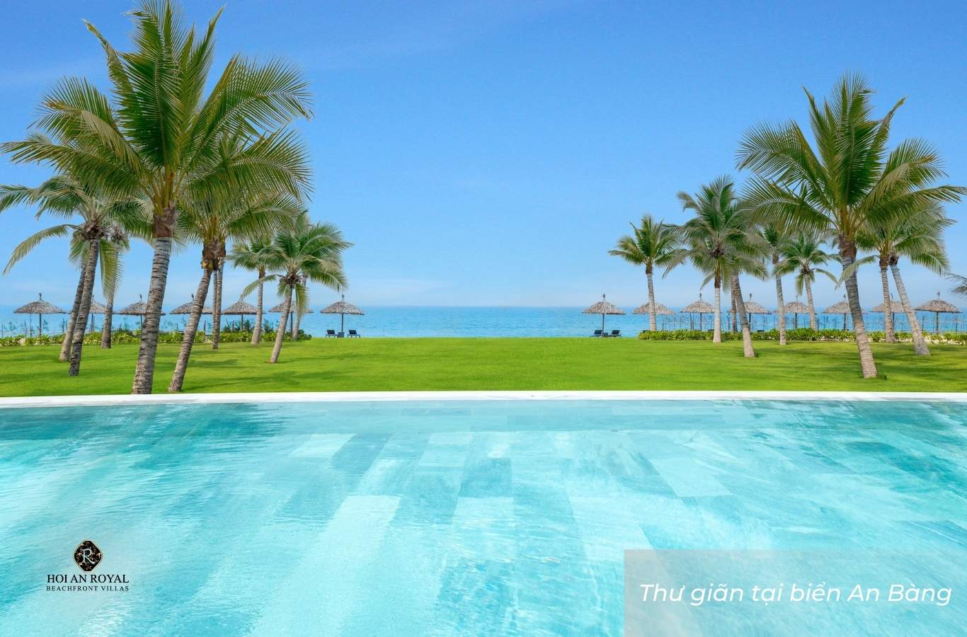 Enjoy the clear blue water and soft white sands of An Bang Beach.