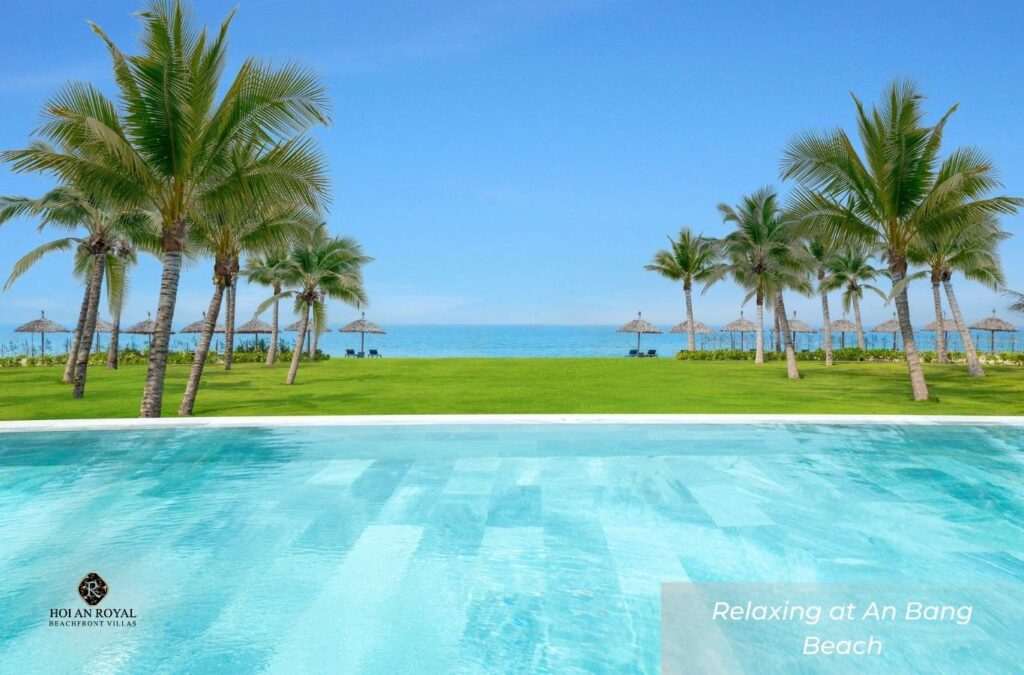 Enjoy the clear blue water and soft white sands of An Bang Beach.