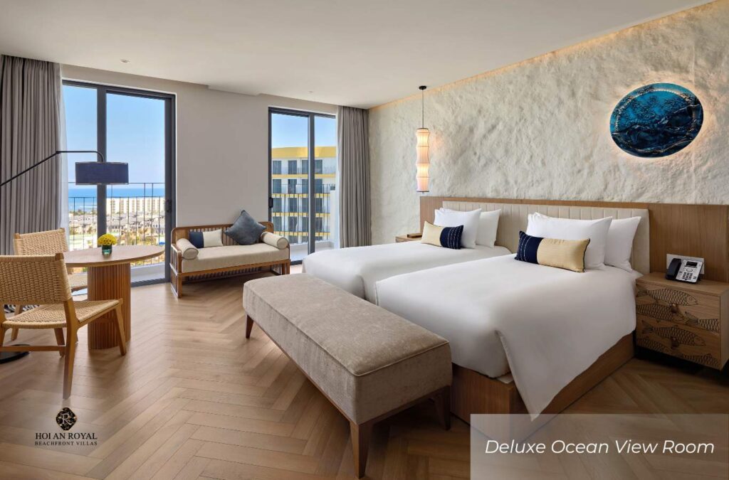 Deluxe Twin Ocean View room at Hoi An Royal Beachfront Villas