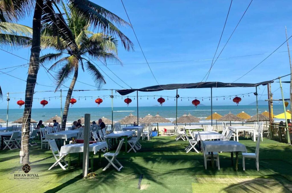Outdoor area at Van Phi seafood restaurant